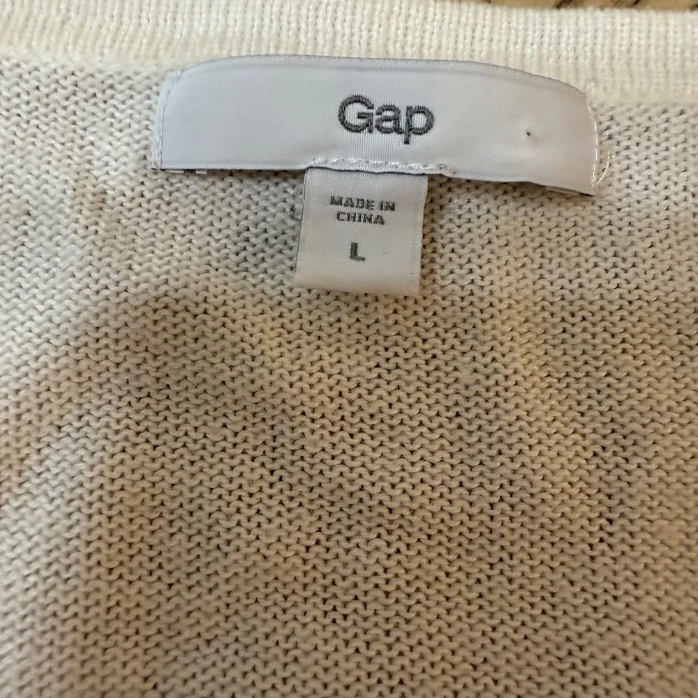 Gap Women Large Red White Striped Crew Neck‎ Long Sleeve Sweater